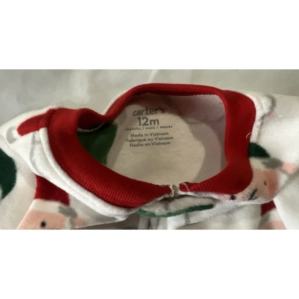 Carter's Santa/Christmas Footed Fleece Sleeper‎ New - 12 Month